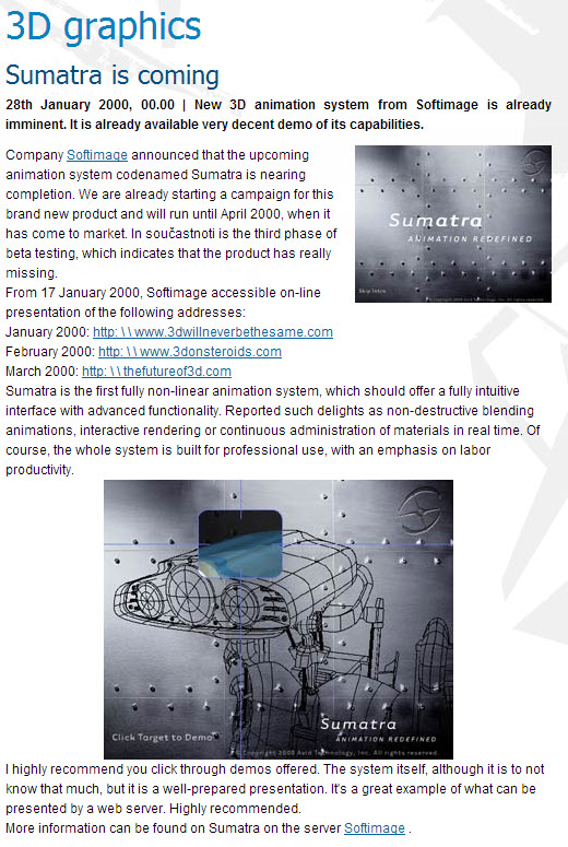 Sumatra is Coming from http://www.3dscena.cz